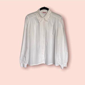 Vintage sheer white button down collared shirt!